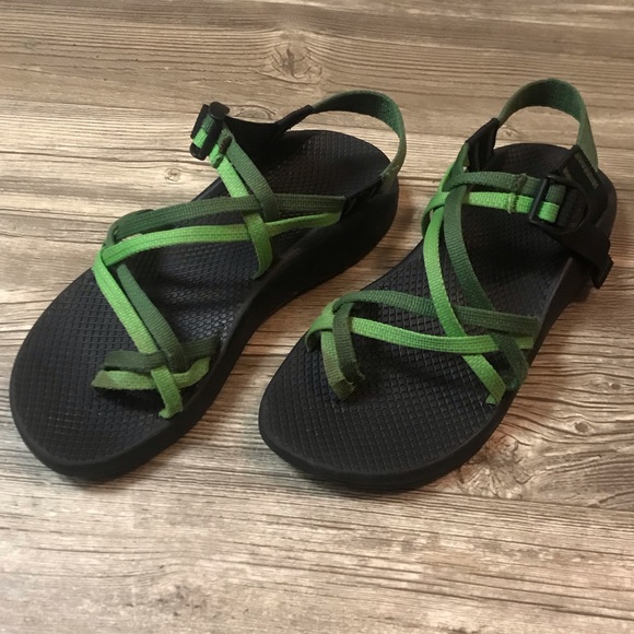 green chaco sandals